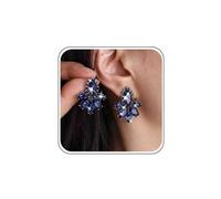 Blue Crystal Stud Earrings Silver Green Diamond Earrings Gold Rhinestone Emerald Earrings Marquise Wedding Earrings Bridal Sapphire Earrings Cluster Teardrop Earrings Jewelry for Women
