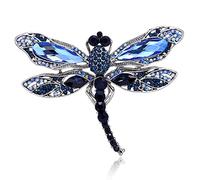 Blue Crystal Vintage Dragonfly Brooches for Women Brooch Pins Coat Accessories
