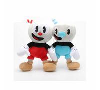 (Blue Cuphead+Red Cuphead) 10" Cuphead Plush Mugman Mecup Brocup Doll Kids