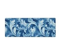 Blue Curling Grass Prints Extra Large Mouse Pad 12x31.5in for Office, Gaming, and Learning - Durable, Comfortable, and Environmentally Friendly