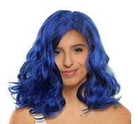 Blue Curly Wig,Curly Short Halloween Cosplay Costume Wig | Women Loose Shoulder Length Cosplay Blue for Adults Women Girls