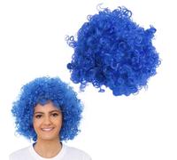 Blue Curly Wig I Love Fancy Dress Blue 12 Pack