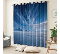 Blue Curtains for Bedroom, Printed Realistic Antarctica Snow Design Home Decoration Luxury Thermal Insulated Blackout Window Treatment Set for Living Room 55.1" x 102.4" (W x L), 2 Panels