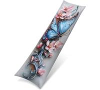 Blue Cushion Covers 40x120 King Size Pillows Butterfly Bolster Pillow Cases, Full Body Pillow for Adults,Velvet Double-Sided Printing Bolster Pillows for Bedroom Couch Bed Decorative Pillowcase Q-1752
