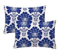 Blue Cushion Covers 40x80 cm Rectangle Garden Cushion Covers Set of 2 Soft Throw Pillow Cases Boho Patterned Double Sided Printing Bed Cushions for Garden Furniture Bench Car Farmhouse Decor, S-923