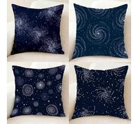 Blue Cushion Covers 45x45 cm, Waterproof Outdoor Cushions Covers Modern Decorative Pillows Double-Sided Printing Set of 4 with Invisible Zipper for Room Home Decor, Gifts for Women -bby25011JP