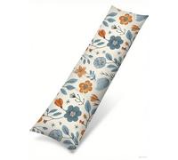 Blue Cushion Covers 60 x 160 Flowers Large Cushions Cover Soft Velvet Rectangle Cushion Covers Autumn Decorations Pillow Cases Lumbar Pillowcase Home Bedroom Sofa Living Room Decor Long Pillow C-42