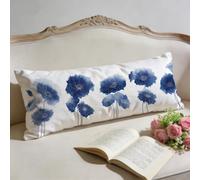 Blue Cushion Covers 90 x 30cm Lotus Leaf Lustrous Soft Velvet Touch Fabric to Adds a Luxe Feel to Living Room or Bedroom During Machine Washable, Hidden Zip, Practical Gifts The Cold Season 0B-699