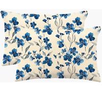 Blue Cushions 40x70 cm Leaf Cushion Covers,Large Sofa Decorative Pillows 16x28 In,Set of 2 Linen Breathable Throw Pillow Cover Double-Sided Design Pillowcases for Home Farmhouse Decor Living Room m546