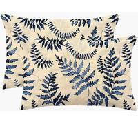 Blue Cushions 60x80 cm Leaf Cushion Covers,Large Sofa Decorative Pillows 24x32 In,Set of 2 Linen Breathable Throw Pillow Cover Double-Sided Design Pillowcases for Home Farmhouse Decor Living Room m544