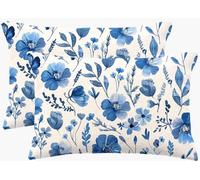 Blue Cushions 60x90 cm Leaf Cushion Covers,Large Sofa Decorative Pillows 24x36 In,Set of 2 Linen Breathable Throw Pillow Cover Double-Sided Design Pillowcases for Home Farmhouse Decor Living Room m548