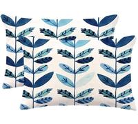 Blue Cushions 70x90 cm Leaf Cushion Covers,Large Sofa Decorative Pillows 28x36 In,Set of 2 Linen Breathable Throw Pillow Cover Double-Sided Design Pillowcases for Home Farmhouse Decor Living Room m540