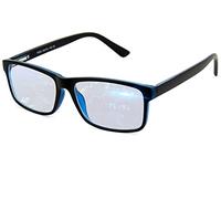 BLUE CUT Blue Light Blocking Glasses - Anti-Fatigue Computer Monitor Gaming Glasses Prevent Headaches Gamer Glasses unisex-adult|Black/Blue|Large