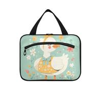 Blue Cute Duck Hanging Toiletry Bags for Traveling Women with Hook, Designer Chic Toiletry Organizer for Travel Accessories for Women Cruises estuche de maquillaje para Mujer L
