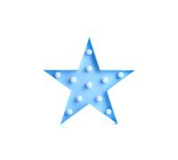 (Blue) Cute LED Five-Pointed Star Night Light for Baby Kids Bedroom Home Decor