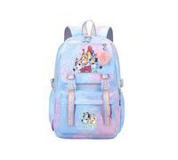 (Blue D model) Bluey New Rainbow Backpack For Elementary And Middle School Students, Large Capacity Fashionable Casual Backpack Gift