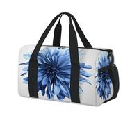 Blue Dahlias Flowers Sport Duffel Bags for Kids Girls Boys Women Men Dahlias Floral Overnight Weekender Travel Bag Tote Carry Gym Casual Duffel Bags