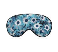 Blue Daisy Floral Comfortable Sleep Eye Mask Soft Covers for Sleeping with Adjustable Strap