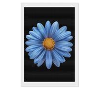 Blue Daisy Flower Diamond 5D Painting Kits for Adult Beginners Round Full Drill DIY Wall Art Craft Decor Gift 8"x12"