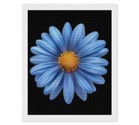 Blue Daisy Flower Diamond 5D Painting Kits for Adult Beginners Round Full Drill DIY Wall Art Craft Decor Gift 16"x20"