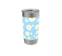 Blue Daisy Flower Pattern Cute Spring Floral Pastel Colors Stainless Steel Insulated Tumbler