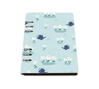 Blue Daisy Garden Notebook, Pu Leather Notebooks A5, Lined Paper Notebook for University 180Pages/90Sheets, Workbook for Meeting, Exercise Books A5 Lined Note Taking, Journaling Supplies Women Man