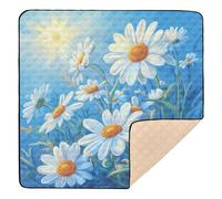 Blue Daisy Hello Sunshine Bloom Spring Large Non-Slip Baby Gym Play mat for Indoor Outdoor Portable Foldable Tummy Time & Crawling Mat for Babies Infants Toddlers, 50'' x 50''alfombras