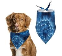 Blue Dandelion Dog Bandanas for Feeding Grooming, Triangle Pet Bibs Washable Pets Scarf for Cats & Dogs
