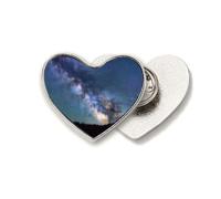 Blue Dark Stars Clouds Art Deco Fashion Heart Metal Pin Brooch Clip Love
