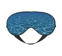 Blue Deep Ocean Print Silk Sleep Mask with Adjustable Buckle Stylish Eye Mask for Women Travel Nap Shift Work Office
