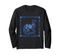 Blue Delft Ferret Porcelain Pattern Long Sleeve T-Shirt
