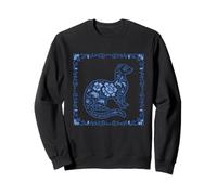 Blue Delft Ferret Porcelain Pattern Sweatshirt