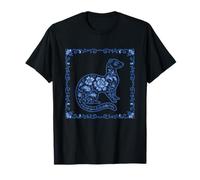 Blue Delft Ferret Porcelain Pattern T-Shirt