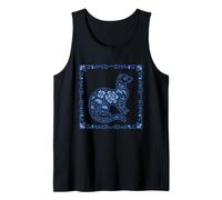 Blue Delft Ferret Porcelain Pattern Tank Top