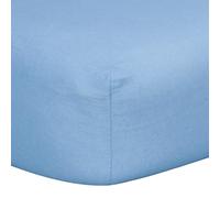 Blue Deluxe Flannel Fitted Crib Sheet - Solid Cotton Flannel, Blue, Fully Elasticized, 10 in Deep Pockets, Fits Standard Crib Mattress 28 in x 52 in