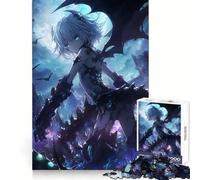Blue Demon Wings Anime Jigsaw Puzzles for Adults1000 Pieces Sharp Mind Mindful Leisure Firm Fit Joyful Xmas (38X26CM)