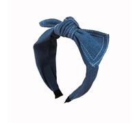 Blue Denim Headbands Bowknot Hair Hoop Non-Slip Wide Top Knot Head Band Fashion Hairbands Womens Hair Accessories
