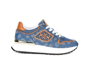 Blue Denim Sneaker with Tan Leather Accents - female - Guess - Sneakers - Blue - 7 UK - Shoes 7 UK