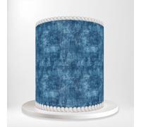Blue Denim with A Worn Look Wrap Around Print A4 Edible Paper Icing Sheet Cake Topper Side Ribbon Border Decor for Personalised Themed Decorations