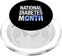 Blue Diabetes Awareness Month 24 7 365 Days Diabetic Ribbon PopSockets PopGrip for MagSafe