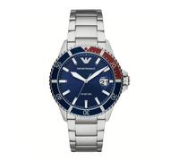 Blue Dial Steel Watch - male - Emporio Armani - Watches - Gray - ONE SIZE - Accessories ONE SIZE