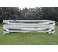 Blue Diamond 7 Pole Sand / Grey Contemporary Stripe Windbreak