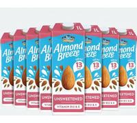 Blue Diamond Almond Breeze Unsweetened Almond Milk, 8 x 1L