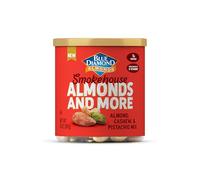 Blue Diamond Almonds, Mixed Nuts Smokehouse Flavored Deluxe Snack Nuts, Almonds, Pistachios and Cashews, 396.9 g Tin (Pack of 1)