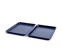 Blue Diamond Bakeware Diamond Infused Ceramic Nonstick, 2 Piece 18" x 13" Half Cookie Sheet Baking Pan Set, Dishwasher and Freezer Safe, PFAS-Free, Blue
