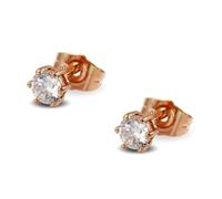 Blue Diamond Club 9ct Rose Gold Filled Womens Stud Earrings White 5mm CZ Crystals