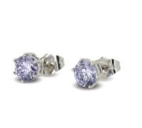 Blue Diamond Club - 9ct White Gold Filled Womens Stud Earrings Sparkling 7mm Crystals 9K GF