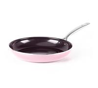 Blue Diamond Cookware 10" Frying Pan Skillet, Diamond Infused Healthy Ceramic Nonstick, PFAS and PFOA-Free, Dishwasher and Oven Safe, Even Heating, Metal Utensil Safe, Warp Control Base, Pink