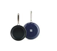 Blue Diamond Cookware Diamond Infused Ceramic Nonstick 2-Piece Frying Pan Skillet Set, 24 cm and 28 cm, PFAS-Free, Oven Safe, Blue