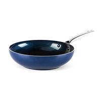 Blue Diamond Cookware Diamond Infused Ceramic Nonstick 28 cm/3.7 Litre Wok Pan, PFAS-Free, Induction, Oven Safe, Blue